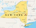 New York State NYS, political map Royalty Free Stock Photo