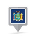 New York State state flag map icon Royalty Free Stock Photo