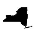 New York, state of USA - solid black silhouette map of country area. Simple flat vector illustration Royalty Free Stock Photo