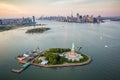 New York Statue of Liberty from aerial view