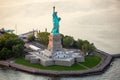 New York Statue of Liberty from aerial view Royalty Free Stock Photo