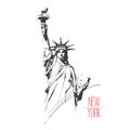 New York Statue of Liberty Hand-Drawn.