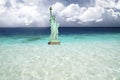 new york statue of liberty post apocalypse scene with statue of liberty on ocean