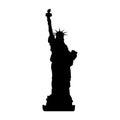 New York Statue of Liberty Vector silhouette. Black silhouette on white background Royalty Free Stock Photo