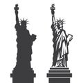 New York Statue of Liberty Vector silhouette Royalty Free Stock Photo