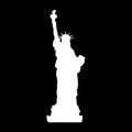 New York Statue of Liberty Vector silhouette. White silhouette on black background Royalty Free Stock Photo