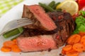 New York Steak- meat on Green Beans,Carrot,Pepper