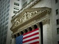 New York Stock Exchange Building Exterior with flag