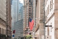 New York stock exchange building and wall street. Business and finance Royalty Free Stock Photo