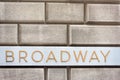New york street sign: Broadway Royalty Free Stock Photo