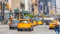 New York, streets. High buildings, cars and cabs Royalty Free Stock Photo