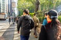 New York, streets. High buildings and crowd walking