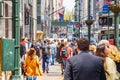 New York, streets. High buildings and crowd walking