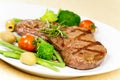 New York Strip Steak with Vegetables Royalty Free Stock Photo