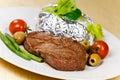 New York Strip Steak with Vegetables Royalty Free Stock Photo