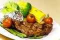 New York Strip Steak with Vegetables Royalty Free Stock Photo