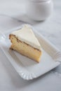 New York style cheesecake on white plate Royalty Free Stock Photo