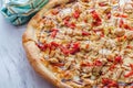 New York Balsamic Chicken Pizza Royalty Free Stock Photo