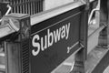 New York subway sign near the entrance on a street