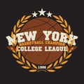 New York t-shirt, basketball graphic , sport emblem design