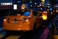 New york taxi cab at night
