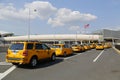 New York Taxi line next to JetBlue Terminal 5 at John F Kennedy International Airport in New York Royalty Free Stock Photo