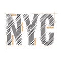 New York tee print. T-shirt design graphics stamp label typography.