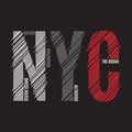 New York tee print. T-shirt design graphics stamp label typography.