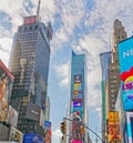 New York Times Square buildings with advertising billboards Royalty Free Stock Photo