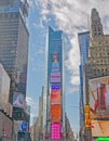 New York Times Square buildings with advertising billboards Royalty Free Stock Photo