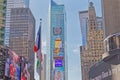 New York Times Square buildings with advertising billboards Royalty Free Stock Photo