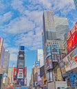 New York Times Square buildings with advertising billboards Royalty Free Stock Photo