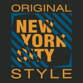 New York typography, design graphic, t-shirt printing man NYC Royalty Free Stock Photo