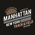 New York typography for t-shirt print. Track and field, athletic t-shirt graphics