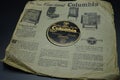 New York, U.S.A, January 21, 1913: 78 rpm record Columbia, Columbia Phonograph Company, INC., New York Royalty Free Stock Photo