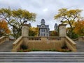 New York, U.S.A - September 9, 2019 - The front stairs by the Pan Am 103 Memorial at Syracuse University