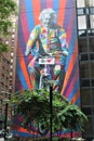 New York, United States - Amazing mural with Albert Einstein on the Third Avenue