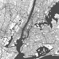 New York United States America Monochrome Minimalist Map