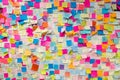 Sticky post-it notes in NYC subway station Royalty Free Stock Photo