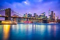 New York, United States - Brooklyn Bridge and Manhattan Royalty Free Stock Photo