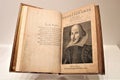 New York, United States - A copy of First Folio of Shakespeares in the New York Public Library