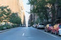 New York City street road in Manhattan at summer time. Royalty Free Stock Photo