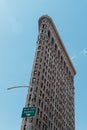 Low angle view of Flatiron Building in New York Royalty Free Stock Photo