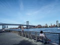 New York - United States - People enjoyin beside de river in New York Royalty Free Stock Photo