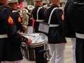 New York - United States, US Marines Corps band during the demonstration for the public at Bryant Park for Marine