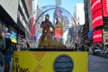 Times Square unveiled four giant snow globes inspired by some of Broadway's most popular musicals