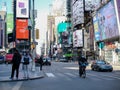 New York, United States, USA March 24, 2020: Iconic times square nearly empty during coronavirus pandemic