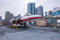 New York, US - March 30, 2018: The F-14 tomcat fighter plane as