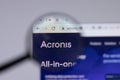 New York, USA - 26 April 2021: Acronis logo close-up on website page, Illustrative Editorial