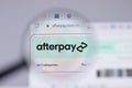 New York, USA - 26 April 2021: Afterpay logo close-up on website page, Illustrative Editorial Royalty Free Stock Photo